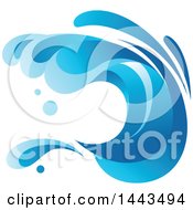 Clipart Of A Blue Splash Ocean Surf Wave Royalty Free Vector Illustration