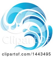 Clipart Of A Blue Splash Ocean Surf Wave Royalty Free Vector Illustration