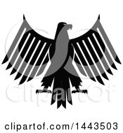 Clipart Of A Black And White Eagle Royalty Free Vector Illustration