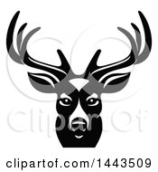 Poster, Art Print Of Black And White Buck Deer Mascot Head Logo