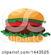 Poster, Art Print Of Hamburger With Tomatoes And Lettuce