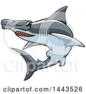 Poster, Art Print Of Tough Hammerhead Shark Mascot