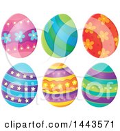 Clipart Of Decorated Easter Eggs Royalty Free Vector Illustration