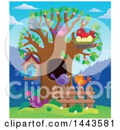 Poster, Art Print Of Spring Tree With Birds