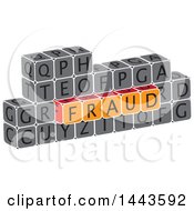 Poster, Art Print Of Highlighted Word Fraud In Alphabet Letter Blocks