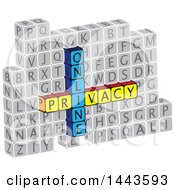Poster, Art Print Of Highlighted Words Online Privacy In Alphabet Letter Blocks