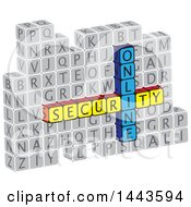 Poster, Art Print Of Highlighted Words Online Security In Alphabet Letter Blocks