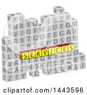 Poster, Art Print Of Highlighted Word Services In Alphabet Letter Blocks