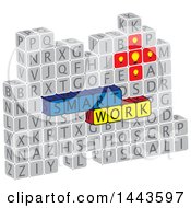 Poster, Art Print Of Highlighted Words Smart Work In Alphabet Letter Blocks