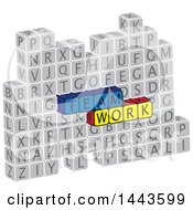 Poster, Art Print Of Highlighted Words Team Work In Alphabet Letter Blocks