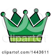 Clipart Of A Green Crown Royalty Free Vector Illustration