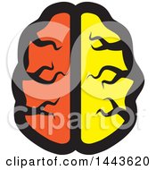 Clipart Of A Yellow And Orange Human Brain Royalty Free Vector Illustration by ColorMagic