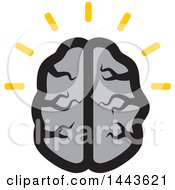 Poster, Art Print Of Gray Human Brain With Idea Lines
