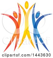 Poster, Art Print Of Group Of Colorful Cheering People