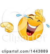Poster, Art Print Of Cartoon Yellow Emoji Smiley Face Emoticon Laughing Crying And Pointing