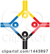 Poster, Art Print Of Group Of Colorful Cheering People