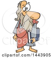 Poster, Art Print Of Cartoon Man Plato Holding A Book