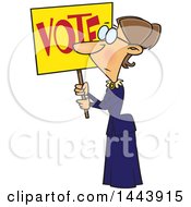 Cartoon Woman Susan Anthony Holding Up A Vote Sign