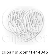 Poster, Art Print Of Grayscale Love Heart With Happy Mothers Day Text Inside