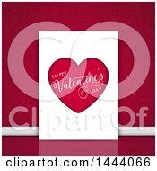 Poster, Art Print Of Happy Valentines Day Greeting Card Against A Damask Wall