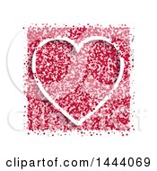 Poster, Art Print Of White Heart With Pink And Red Speckles On White