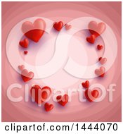 Clipart Of A Frame Of Red Hearts On Pink Royalty Free Vector Illustration