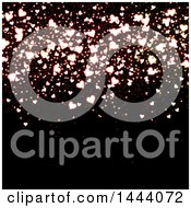 Clipart Of A Background Of Glowing Hearts On Dark Royalty Free Illustration