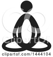 Clipart Of A Black And White Meditating Person Royalty Free Vector Illustration