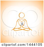 Simple Orange Meditating Person And Om Symbol On Orange