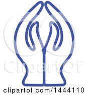 Clipart Of A Pair Of Blue Prayer Or Namaste Hands Royalty Free Vector Illustration by ColorMagic
