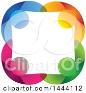 Clipart Of A Group Of Colorful Cheering People Royalty Free Vector Illustration