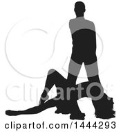 Clipart Of A Silhouetted Latin Dancer Couple Royalty Free Vector Illustration by dero