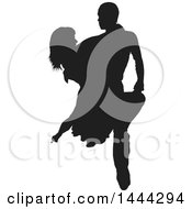 Clipart Of A Silhouetted Latin Dancer Couple Royalty Free Vector Illustration by dero