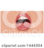 Clipart Of A Womans Open Mouth Royalty Free Vector Illustration