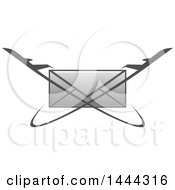 Clipart Of A Grayscale Envelope With Jets Royalty Free Vector Illustration by Vector Tradition SM
