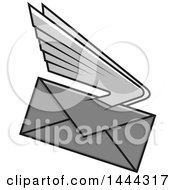 Poster, Art Print Of Grayscale Envelope With Wings