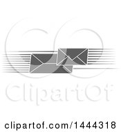 Clipart Of Grayscale Fast Envelopes With Speed Lines Royalty Free Vector Illustration by Vector Tradition SM