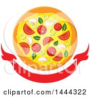 Poster, Art Print Of Surpreme Pizza Over A Blank Banner