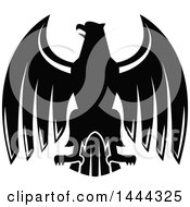 Clipart Of A Black And White Eagle Royalty Free Vector Illustration