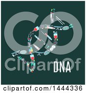 Clipart Of A Flat Styled Dna Double Helix With Medical Icons Royalty Free Vector Illustration