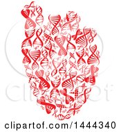 Poster, Art Print Of Red Human Heart Made Of Dna Strands