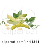 Poster, Art Print Of Soybeans Pods And Leaves