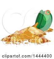Poster, Art Print Of Tipped St Patricks Day Cauldron Of Gold Coins
