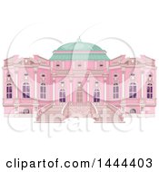 Pink Palace Exterior With A Green Dome