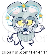 Poster, Art Print Of Cartoon Dizzy Or Drunk Mouse Mascot Character