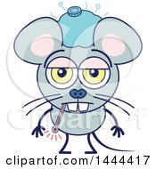 Poster, Art Print Of Cartoon Sick Mouse Mascot Character