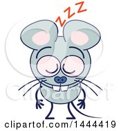 Poster, Art Print Of Cartoon Mouse Mascot Character Sleeping Upright