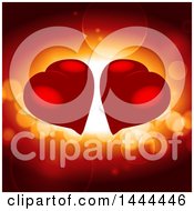 Poster, Art Print Of Two Red Love Hearts Over Flares