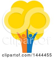 Clipart Of A Tree With Yellow Foliage And A Couple As The Trunk Royalty Free Vector Illustration