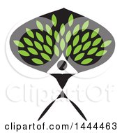 Clipart Of A Tree With Green Leaves And A Person As The Trunk Royalty Free Vector Illustration